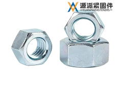Hexagon Nut with Blue White Electroplated Zinc Surface Finish