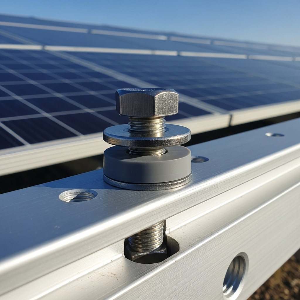 Solar mounting fasteners selected for coating exposure